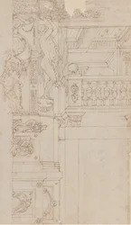 Studie k dekoracím trompe-l’oeil Palazzo Ducale Palazzo Pitti, Florencie, 1636-41.