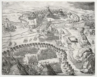Postavení a tábor armád Karla V. a Solimana II., 1532.