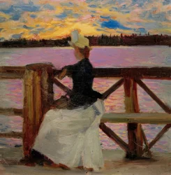 Marie Gallén na mostě Kuhmoniemi