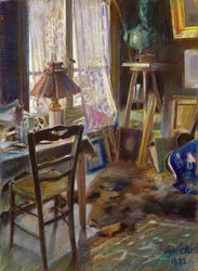 Studio Comte Deheaulme de Vallombreuse, 36 Rue Jouffrey, Paříž 1888 (pastel)