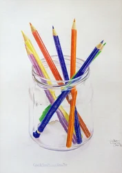 Colored Pencils in a Jar, 1980 (barevná tužka na papíře)