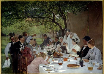 Svatební jídlo v Yport Painting od Alberta Fourieho (1854-1937) 1886 Ne. 3,89x2,53 m Rouen, musee des Beaux Arts