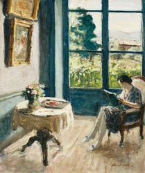 Salon v Laudinu (Le Salon a Laudin), cca 1930 (olej na desce)