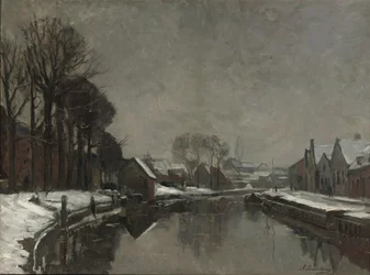 Belgické město v zimě, 1912