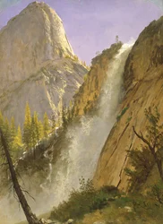 Liberty Cap, Yosemite Valley, 1873 (olej na papíře položený na palubě)