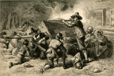 Virginians bránící se proti Indiánům, 1877.