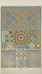 Maurský ornament, tabule 29 z díla „Polychromní ornament: sto tabulí ve zlatě, stříbře a barvách“