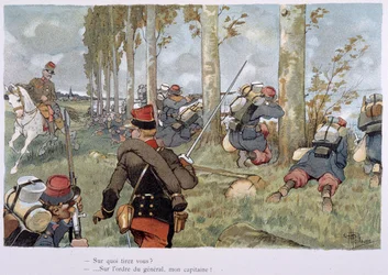 Během akce - ve „Vojenském albu““ od Alberta Guillauma (1873-1942), kolem roku 1900