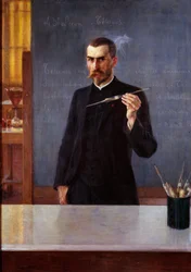 Portrét doktora Emila Rouxe, asistenta Louise Pasteura v roce 1894 Malba Alberta Edelfelta (1854-1905) (ec.fin.) 1894 Paříž, Pasteurovo muzeum - Portrét Dr. Emila Rouxe, asistenta Louise Pasteura, v roce 1894. Malba Alberta Edelfelt (1854-1905) (finština