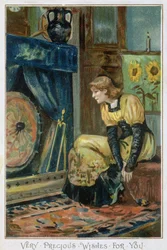 Very Precious Wishes For You, Viktoriánské vánoční přání, vydané nakladatelstvím Hildesheimer und Faulkner, Londýn, kolem roku 1880