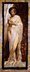 Zahalený akt / Studie, kolem roku 1867 (olej na panelu)