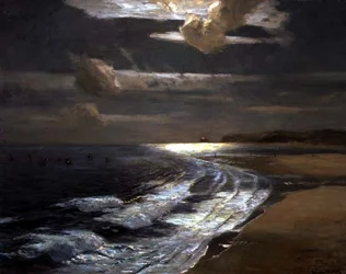 Silver Moonlight, St. Ives Bay (olej na plátně)