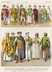 Oděv na byzantském dvoře, 300-700, z „Trachten der Völker“, 1864
