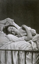 Mladá žena v záchvatu hysterie, 1878