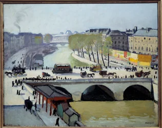 Pohled na Pont Saint Michel v Paříži