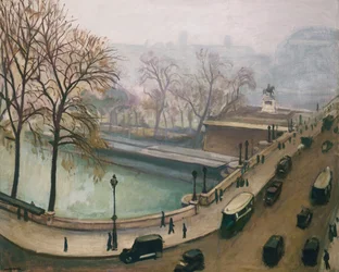 Pohled na řeku Seinu, cca 1935 (olej na plátně)