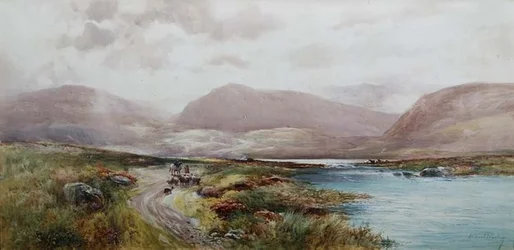 Skotská krajina, cca 1910 (akvarel na papíře)