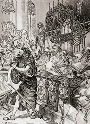 Bratr Jean des Entommeures se zmocňuje bašty kříže nebo mnich John des Entommeures se zmocňuje křížové hole.