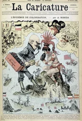 Epidemie kolonizace: antikolonialistická kresba Robidy - v „La Caricature“ z 31/10/1885