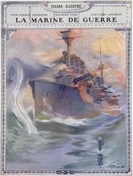 Francouzská válečná loď, ilustrace na obálce knihy "La Marine de Guerre