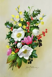 Sprej z Dogrose, Holly, Jmelí a Larkspur