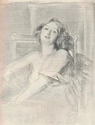 Litografický portrét ženy, c1905
