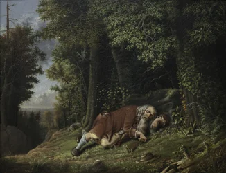 Rip Van Winkle Asleep, 1879-80 (olej na plátně)