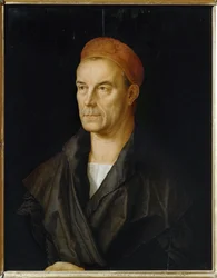 Jakob II Fugger, zvaný "Bohatýr" (malba na lipovém dřevě)