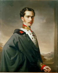Rakouský císař František Josef I. jako mladý muž ...