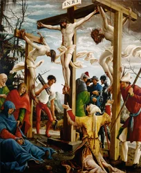 Sebastiánův oltář, pravé vnitřní křídlo, Ukřižování