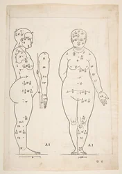 Ilustrace z Dürerových Čtyř knih o lidském poměru, Norimberk, 1528.n.d.