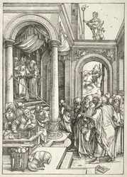 Život Panny: Představení mladé Panny v chrámu, 1504-1505.