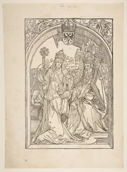 Rosvitha Uvádí komedie císaři Otovi I. ilustrace z Opery Hrošvi....n.d.