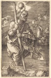 Svatý Kryštof obrácený doprava