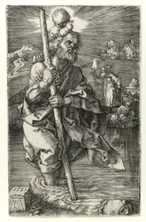 Svatý Kryštof obrácený vpravo, 1521