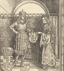 Zasnoubení Maxmiliána s Marií Burgundskou, 1511.