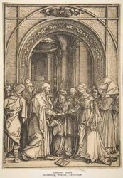 Zasnoubení Panny, od The Life of the Virgin, ca. 1503.