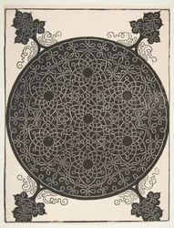 Pátý uzel. Propletený rondel se sedmi šesticípými hvězdami, 1521 dříve.