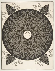Čtvrtý uzel. Prokládaný rondel s kulatým medailonem ve středu, 1521 dříve.