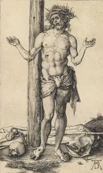 Muž smutku s nataženýma rukama, c. 1500.