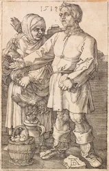 Rolník a jeho žena na trhu, 1519.