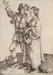 Rustikální pár Rolník a jeho žena, 1497-1498.
