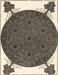 Šestý uzel kombinující sedm malých systémů uzlů s černými středy, pravděpodobně 1506-1507.