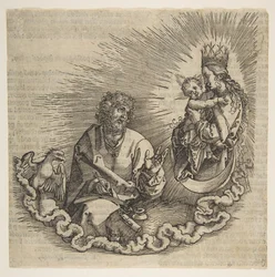 Panna se zjevuje svatému Janovi, Frontispis k Apokalypse, 1511.