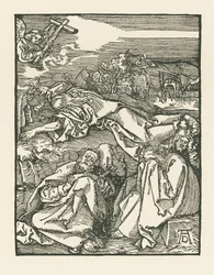 Agónie v zahradě - Kristus na Olivové hoře, asi 1508-09 (dřevoryt)