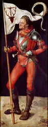 Oltářní obraz Paumgartner: „Svatý Eustachius““ Obraz Albrechta Durera (1471-1528) 1504 cca. Slunce. 157x61 cm Mnichov, Alte Pinakothek