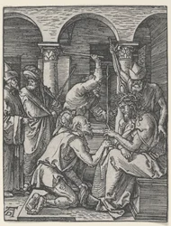 Kristus korunovaný trním, kolem 1510 (dřevořez)