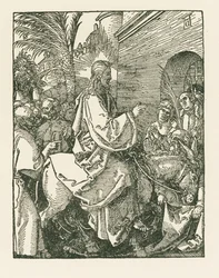 Kristův vjezd do Jeruzaléma, asi 1508-09 (dřevoryt)