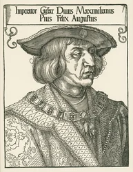 Císař Maxmilián I., asi 1519 (dřevoryt)