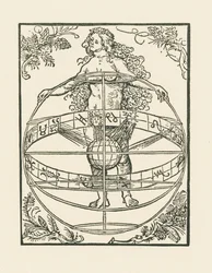 Akt ženy se zvěrokruhem, asi 1502-03 (dřevoryt)